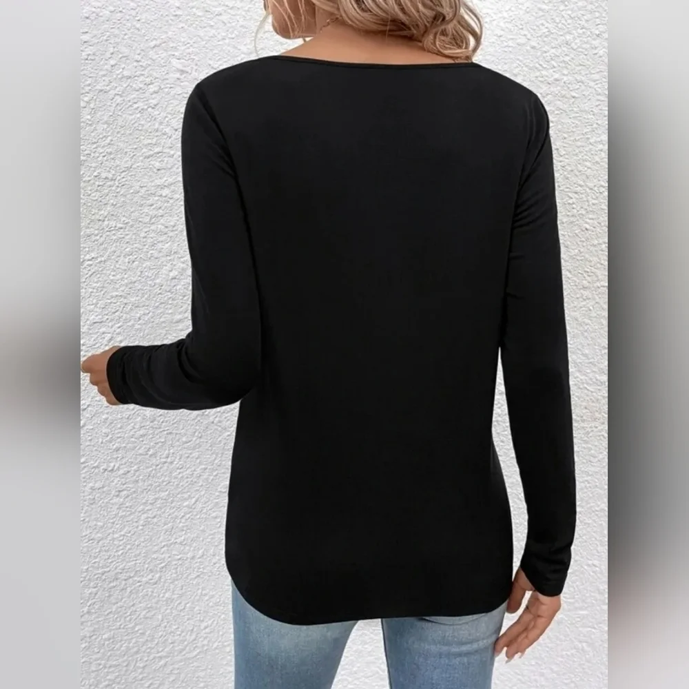 SHEIN Two Tone Button Detail Tee Size L UK 12 - Picture 2 of 6